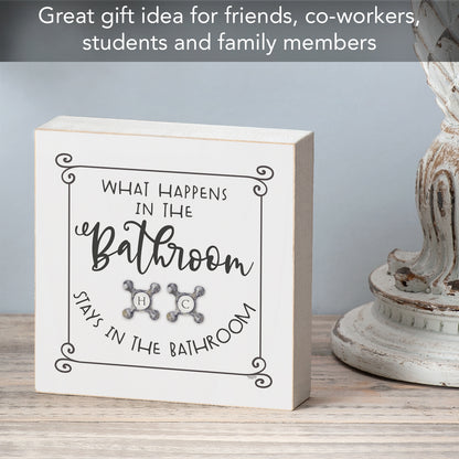 CounterArt "What Happens" Artistic Freestanding Solid Wood Block Sign Made in the USA 3.75” Square Decorative Accent for Home or Office