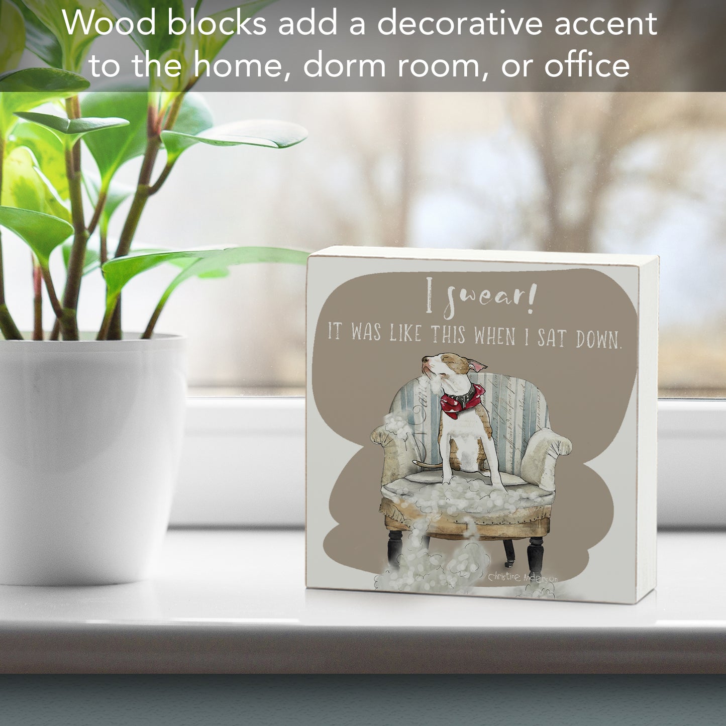 CounterArt Like This Freestanding Solid Wood Block Sign Made in the USA 3.75” Square Decorative Accent for Home or Office