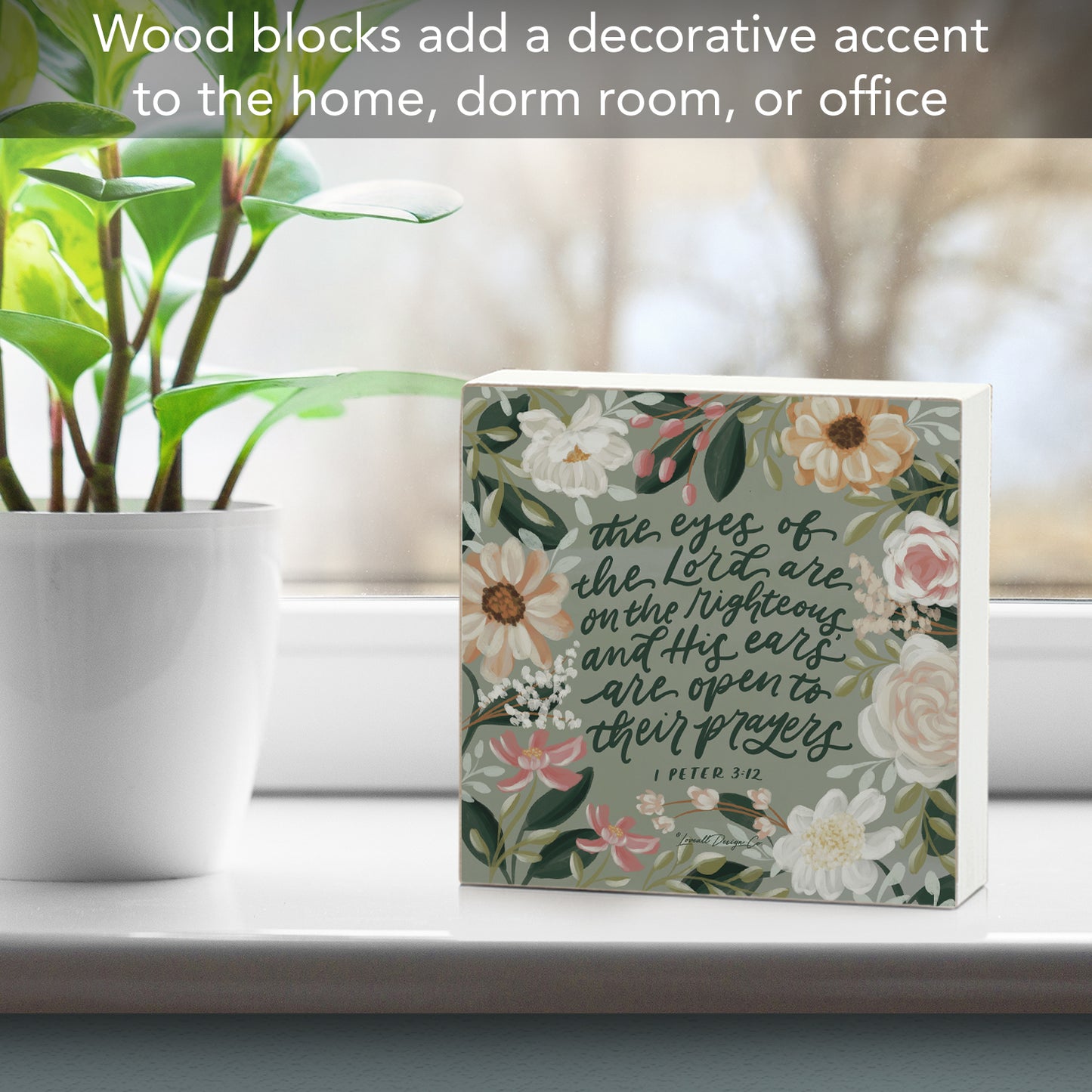 CounterArt Righteous Decorative Faith Driven Wooden Home Accent Sign for Desk Mantle or Shelf Made in the USA