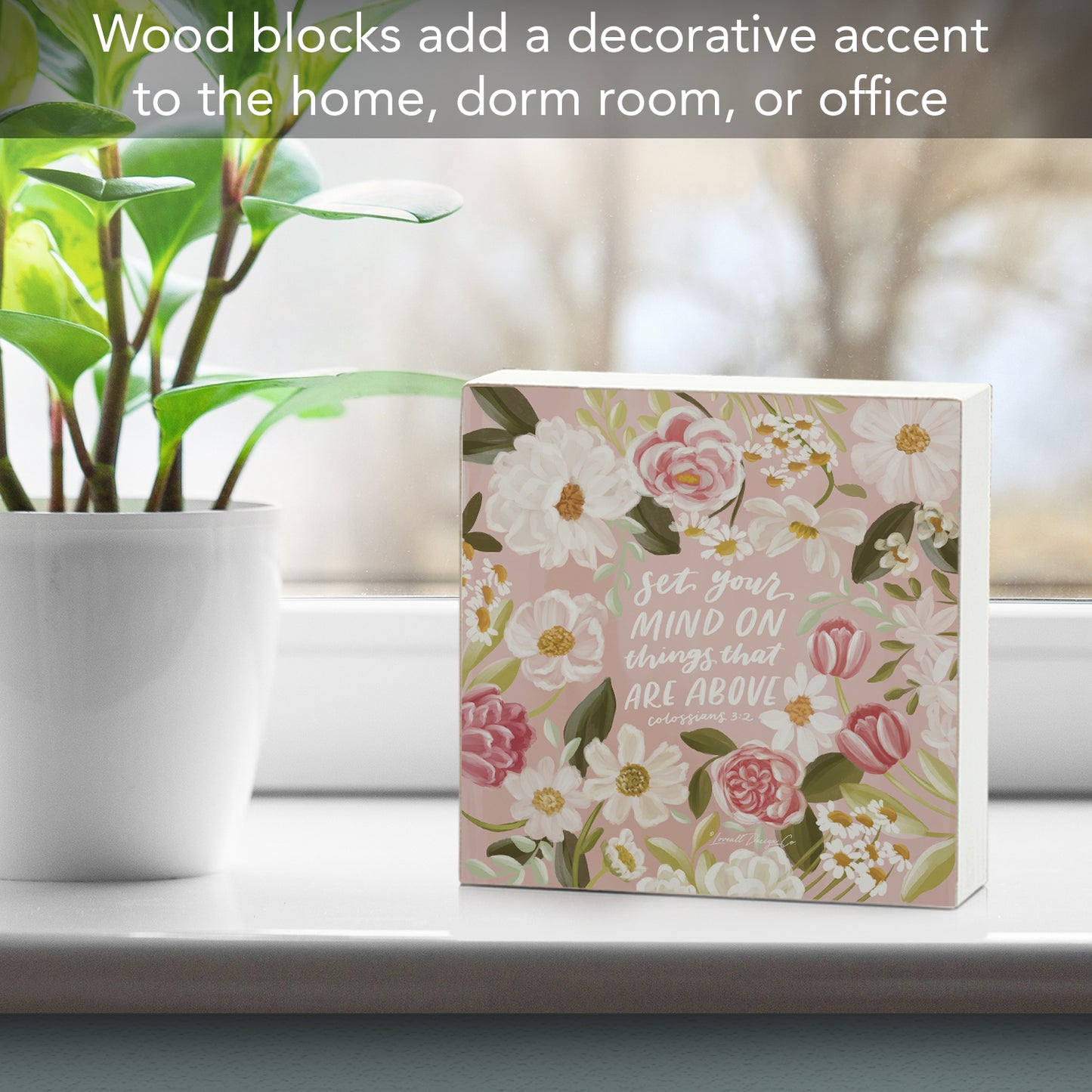 CounterArt Set Your Mind Decorative Faith Driven Wooden Home Accent Sign for Desk Mantle or Shelf Made in the USA