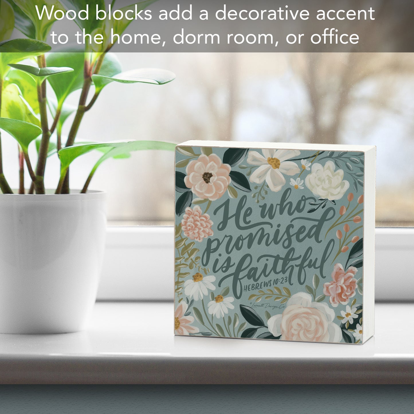 CounterArt Faith Driven Decorative Wooden Home Accent Sign for Desk Mantle or Shelf Made in the USA (Faithful)