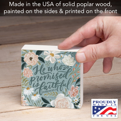 CounterArt Faith Driven Decorative Wooden Home Accent Sign for Desk Mantle or Shelf Made in the USA (Faithful)