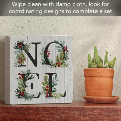 Highland Home Noel Autumn & Winter Decorative Wooden Home Accent Sign for Desk Mantle or Shelf Made in the USA