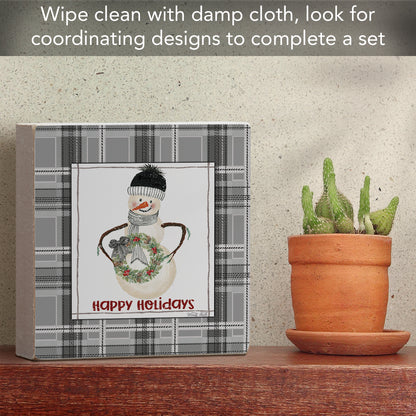 Highland Home Happy Holidays Decorative Wooden Home Accent Sign for Desk Mantle or Shelf Made in the USA