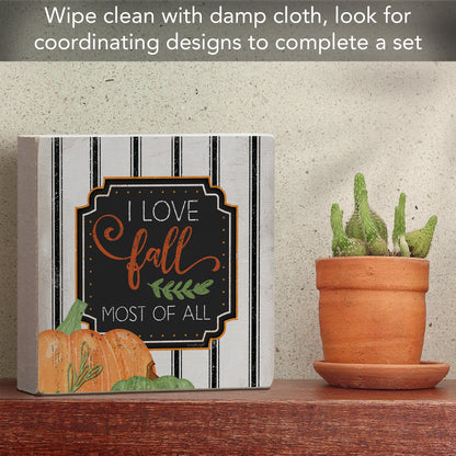 Highland Home Love Fall Decorative Wooden Home Accent Sign for Desk Mantle or Shelf Made in the USA (Love Fall)