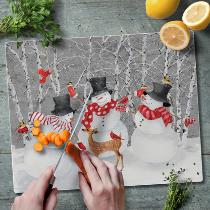 CounterArt Snow Day 3mm Tempered Glass Cutting Board 15” x 12” Manufactured in the USA