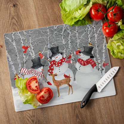 CounterArt Snow Day 3mm Tempered Glass Cutting Board 15” x 12” Manufactured in the USA