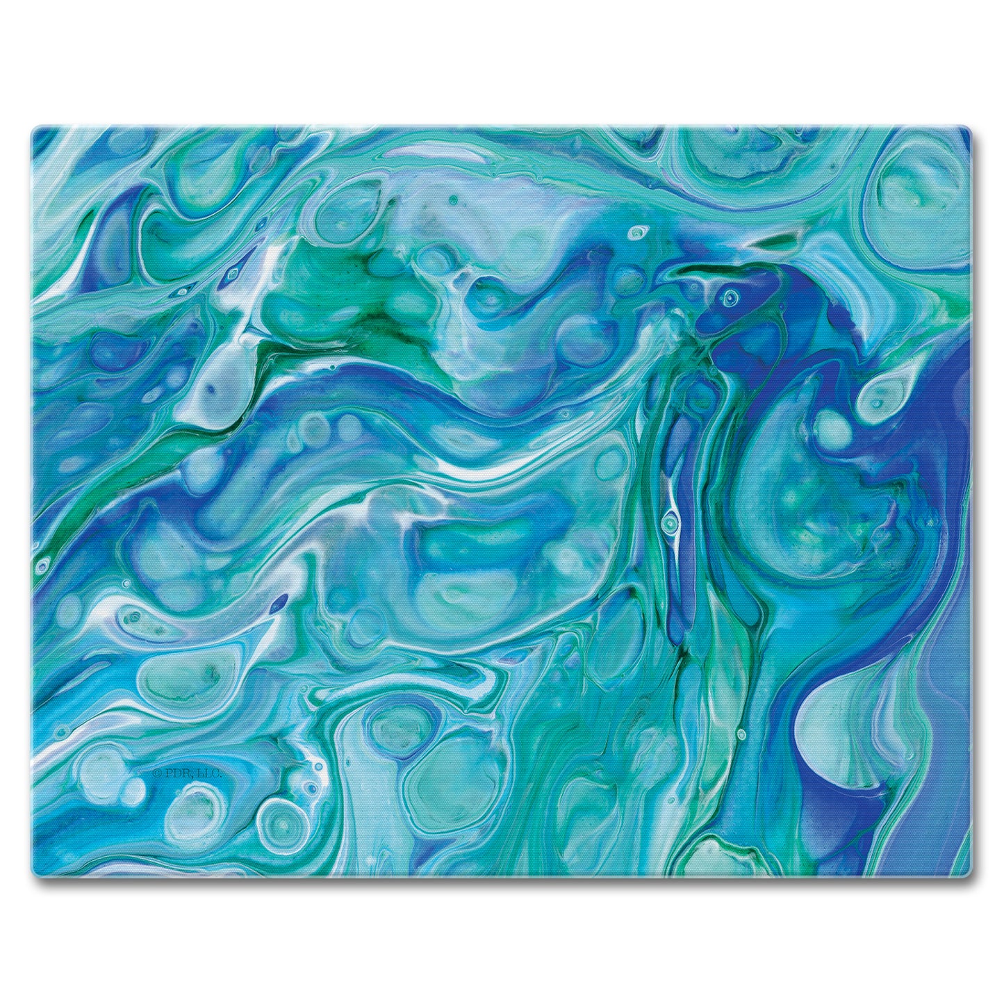 CounterArt Ocean Vibe 3mm Tempered Glass Cutting Board 15" x 12" Manufactured in the USA