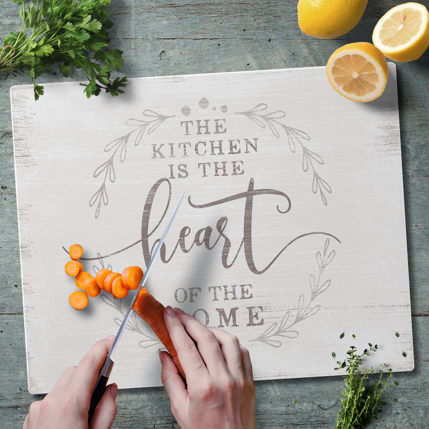 CounterArt Heart Of The Home 3mm Tempered Glass Cutting Board 15” x 12” Manufactured in the USA