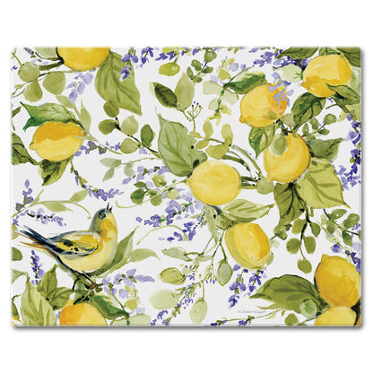 CounterArt Watercolor Lemons 3mm Tempered Glass Cutting Boards Manufactured in the USA
