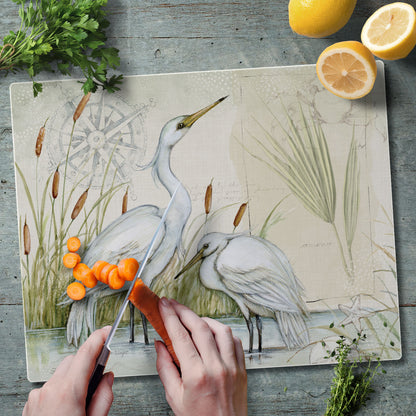 CounterArt Caribbean Seas 3mm Tempered Glass Cutting Board 12" x 15"