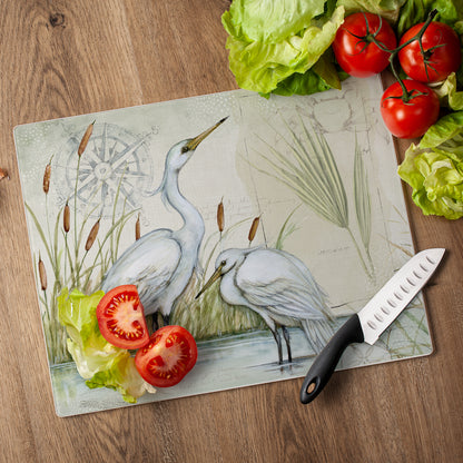 CounterArt Caribbean Seas 3mm Tempered Glass Cutting Board 12" x 15"
