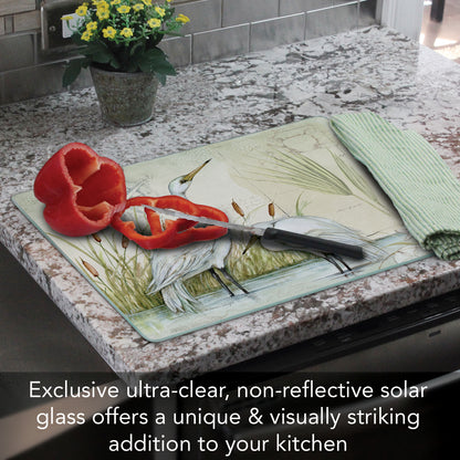 CounterArt Caribbean Seas 3mm Tempered Glass Cutting Board 12" x 15"