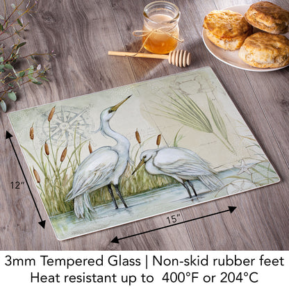 CounterArt Caribbean Seas 3mm Tempered Glass Cutting Board 12" x 15"