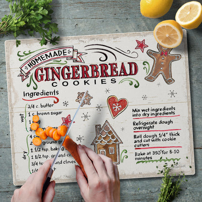 CounterArt Holiday Treats 3mm Tempered Glass Cutting Board 15" x 12" Manufactured in the USA