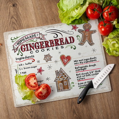 CounterArt Holiday Treats 3mm Tempered Glass Cutting Board 15" x 12" Manufactured in the USA