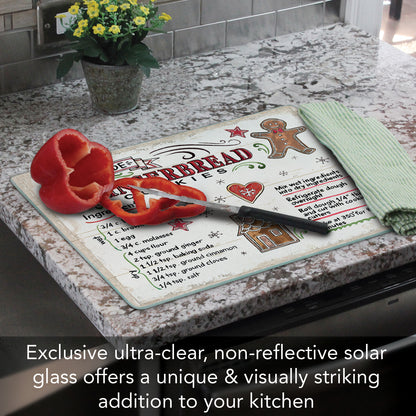 CounterArt Holiday Treats 3mm Tempered Glass Cutting Board 15" x 12" Manufactured in the USA