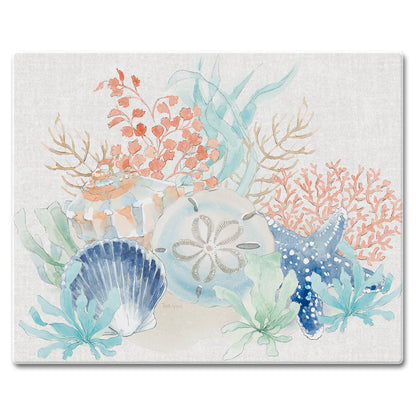 CounterArt Seaside 3mm Tempered Glass Cutting Board 12" x 15" Manufactured in the USA