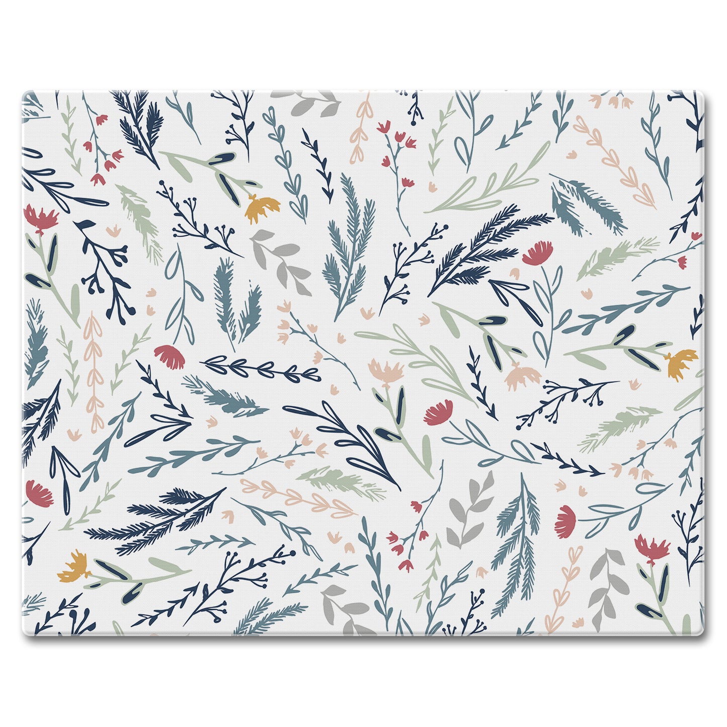 CounterArt Floral Sketch 3mm Tempered Glass Cutting Board 15” x 12” Manufactured in the USA