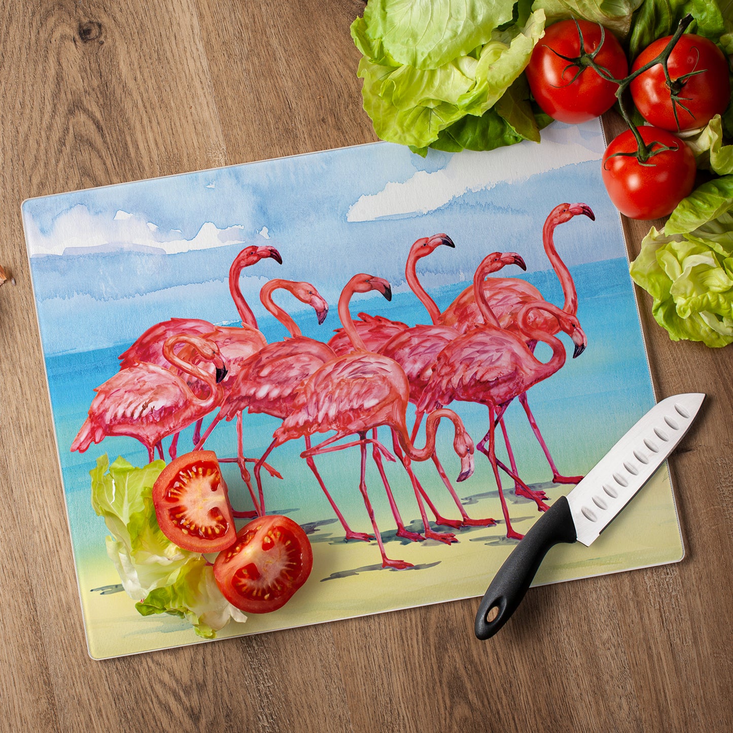 CounterArt Flamingo Horizon 3mm Tempered Glass Cutting Board 15" x 12"