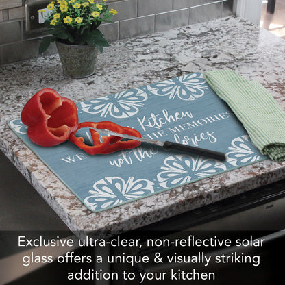 CounterArt Kitchen Memories 3mm Tempered Glass Cutting Board 15" x 12" Manufactured in the USA