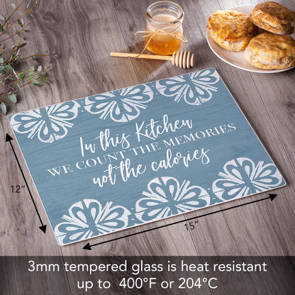 CounterArt Kitchen Memories 3mm Tempered Glass Cutting Board 15" x 12" Manufactured in the USA
