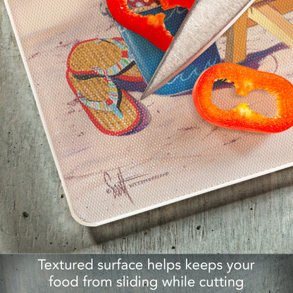 CounterArt Beachy Keen 3mm Tempered Glass Cutting Boards 12" x 15"