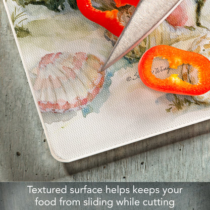 CounterArt Coastal Sanctuary 3mm Tempered Glass Cutting Boards 12" x 15" Manufactured in the USA