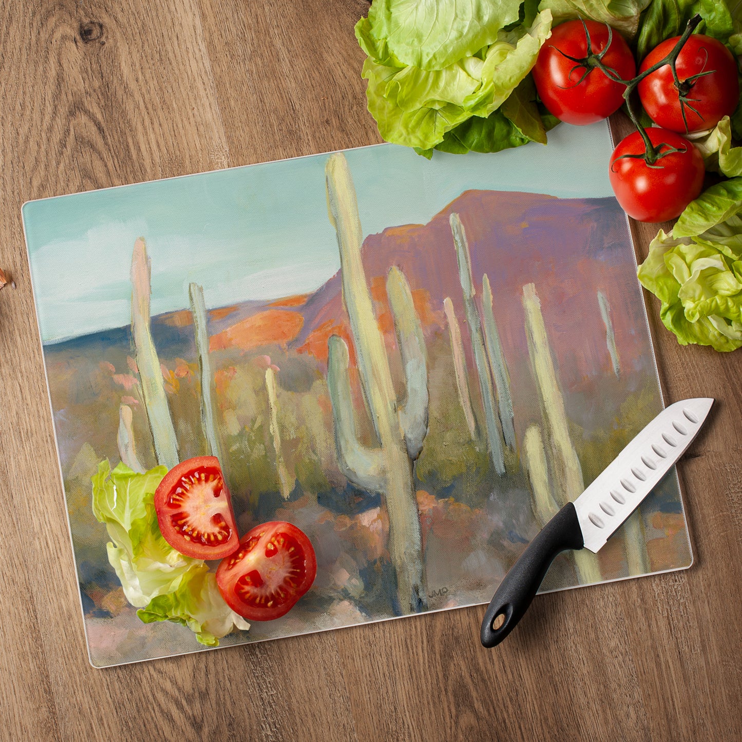 CounterArt High Desert 3mm Tempered Glass Cutting Board 15" x 12" Manufactured in the USA