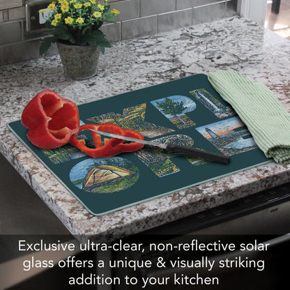 CounterArt Explore 3mm Tempered Glass Cutting Board Manufactured in the USA 15" x 12"