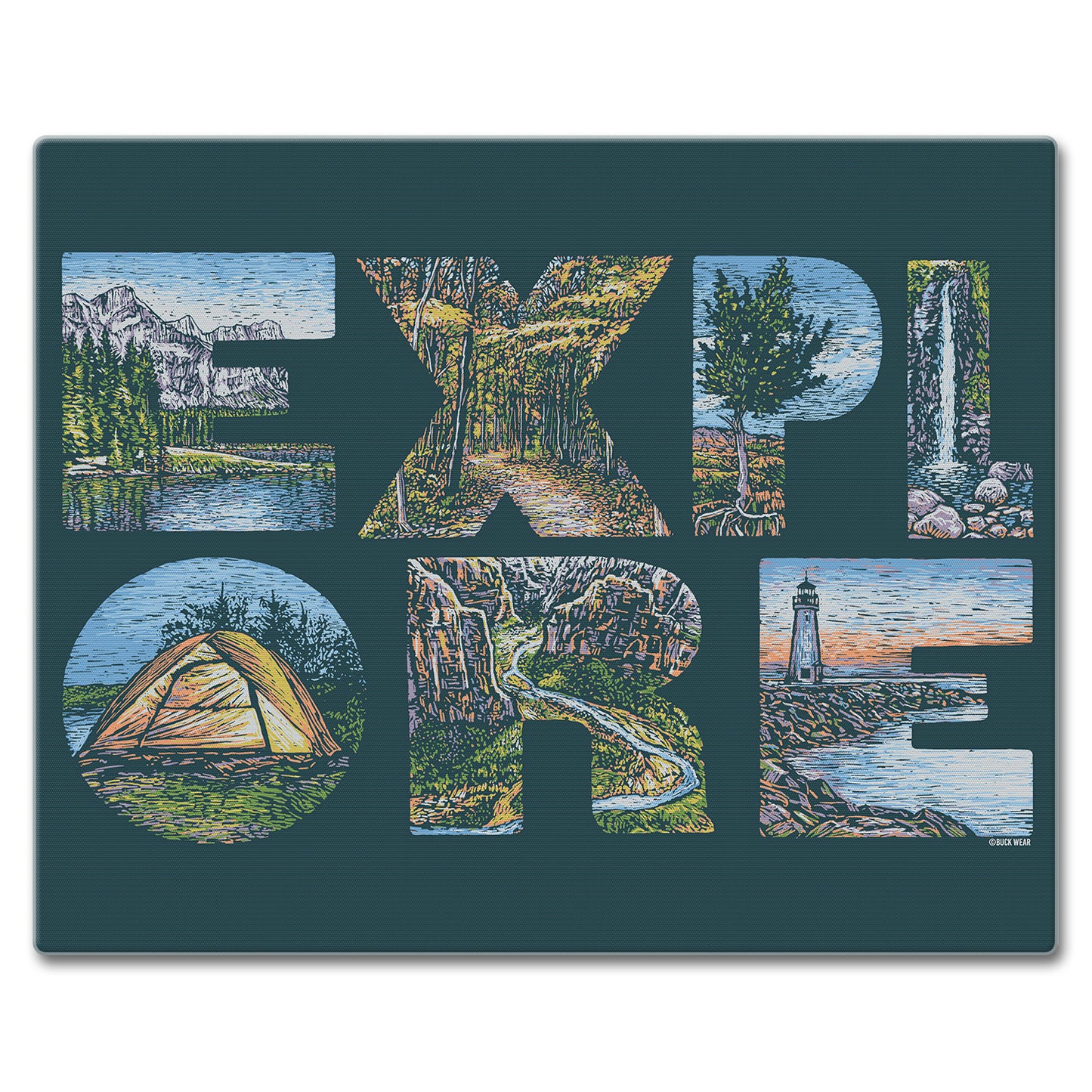 CounterArt Explore 3mm Tempered Glass Cutting Board Manufactured in the USA 15" x 12"