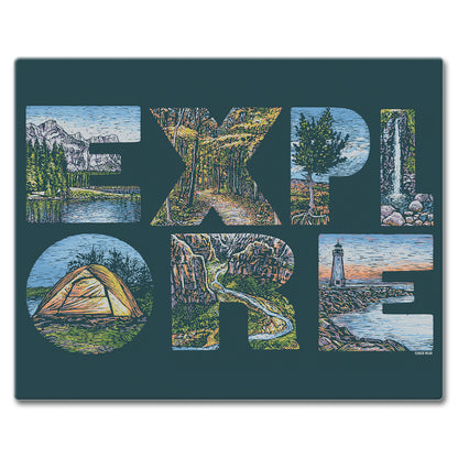 CounterArt Explore 3mm Tempered Glass Cutting Board Manufactured in the USA 15" x 12"