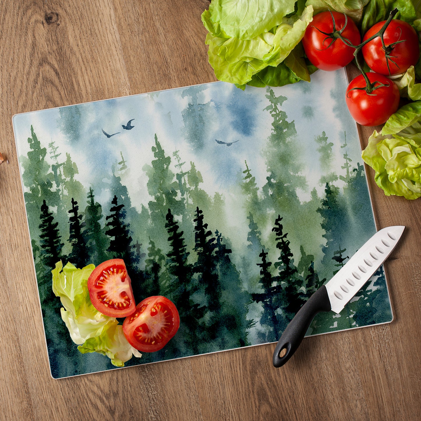 CounterArt Tree Line 3mm Tempered Glass Cutting Board 15” x 12” Manufactured in the USA