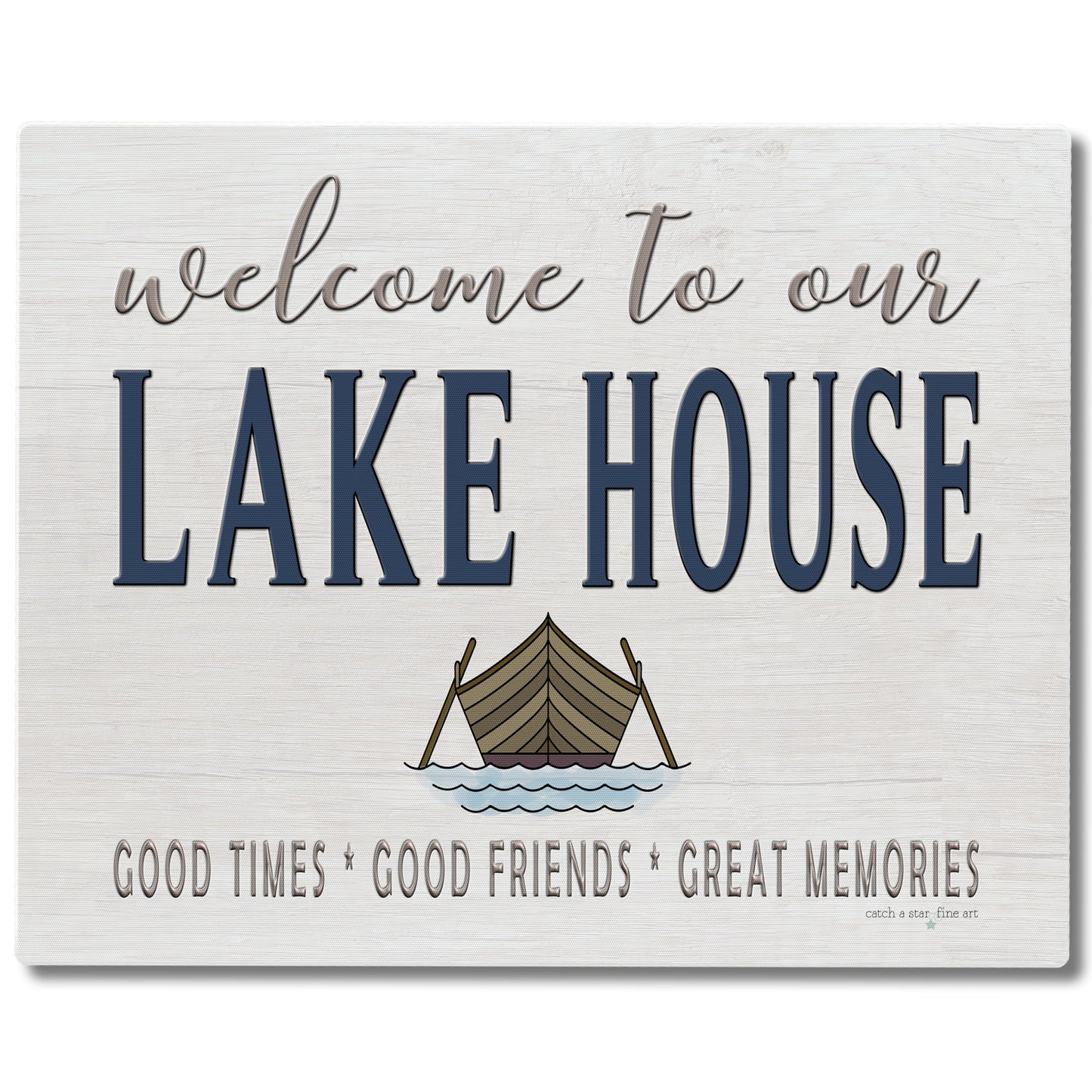 Lake House Welcome 3mm Tempered Glass Cutting Board 15" x 12"
