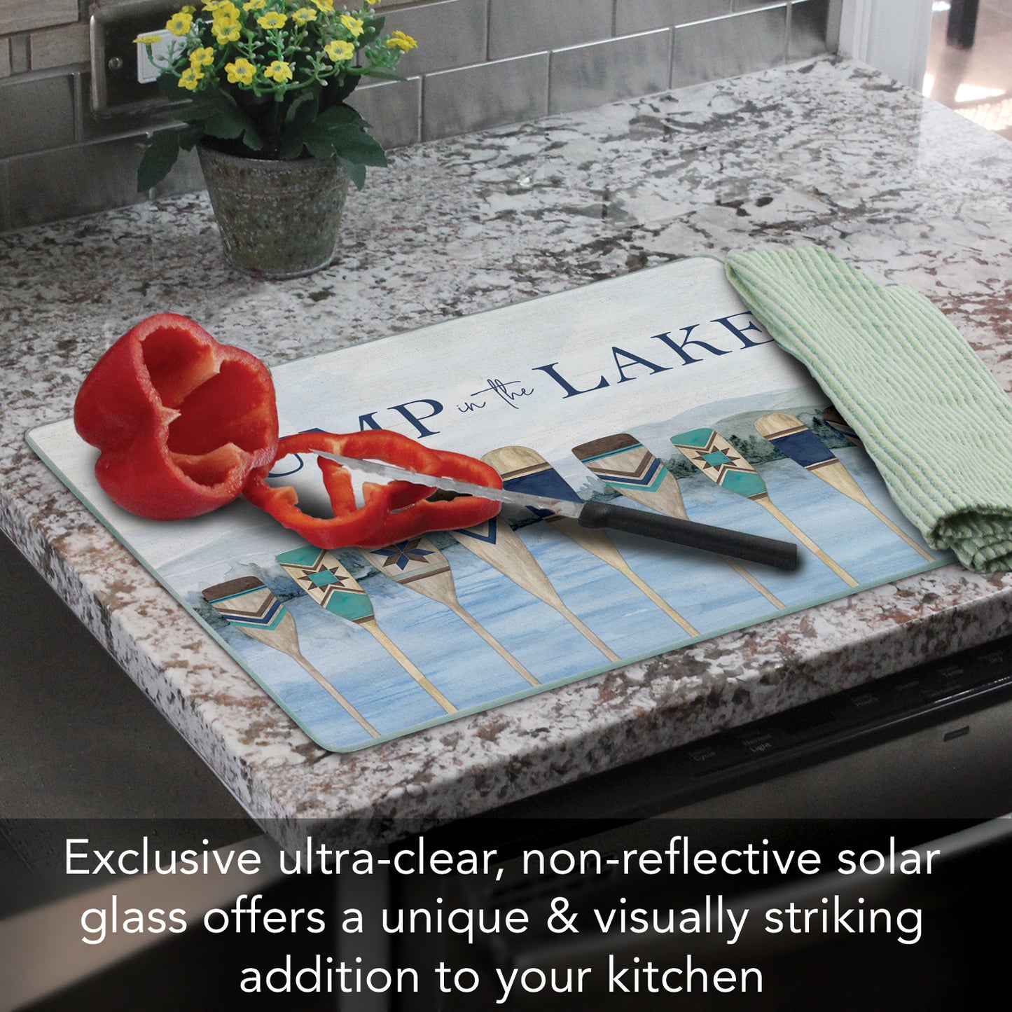 Jump in the Lake 3mm Tempered Glass Cutting Board 15" x 12"