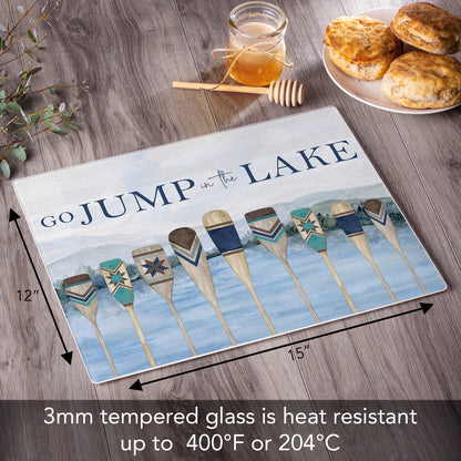 Jump in the Lake 3mm Tempered Glass Cutting Board 15" x 12"