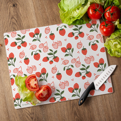 CounterArt Tooty Fruity 3mm Tempered Glass Cutting Board 15" x 12"