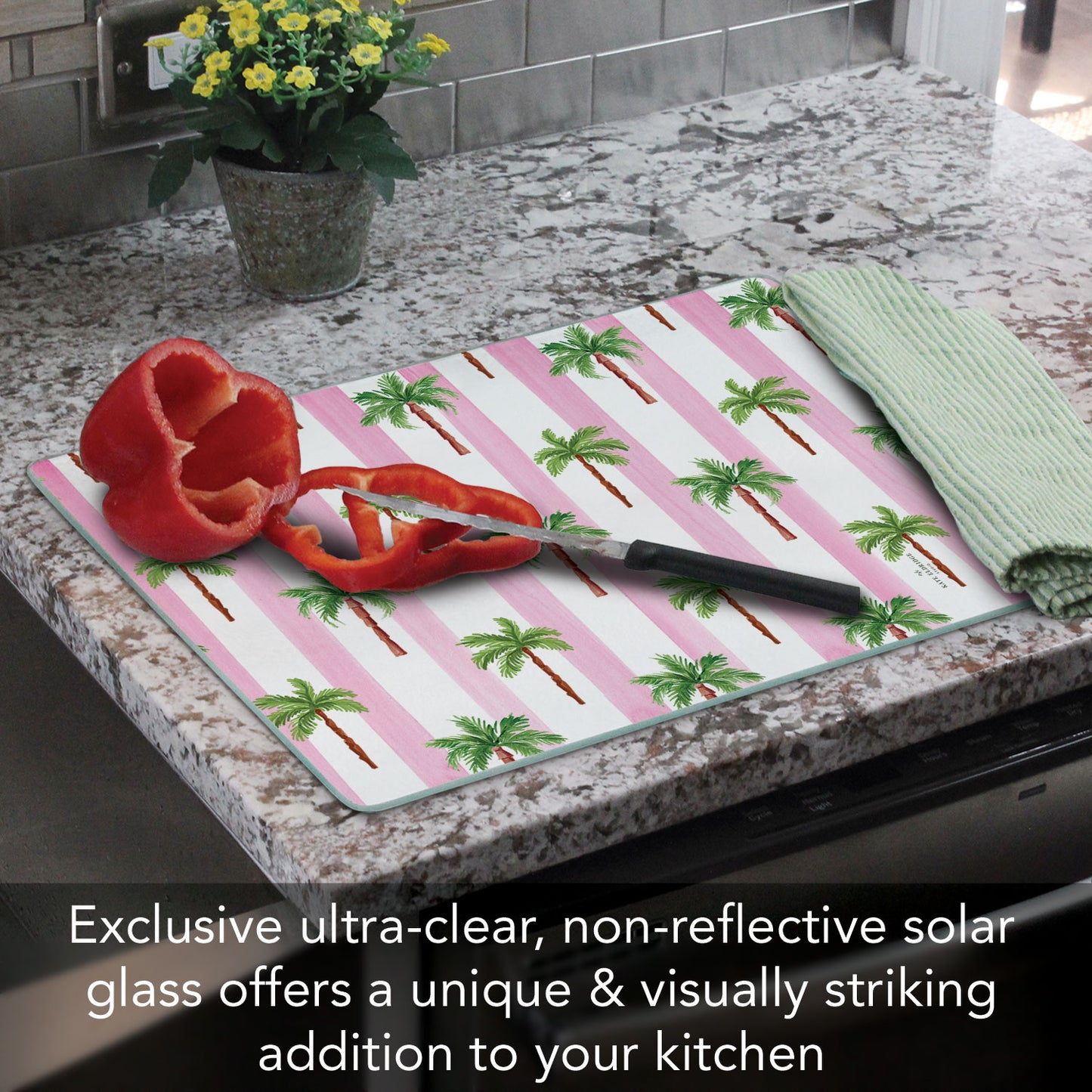 CounterArt Palm Beach 3mm Tempered Glass Cutting Board 15" x 12"