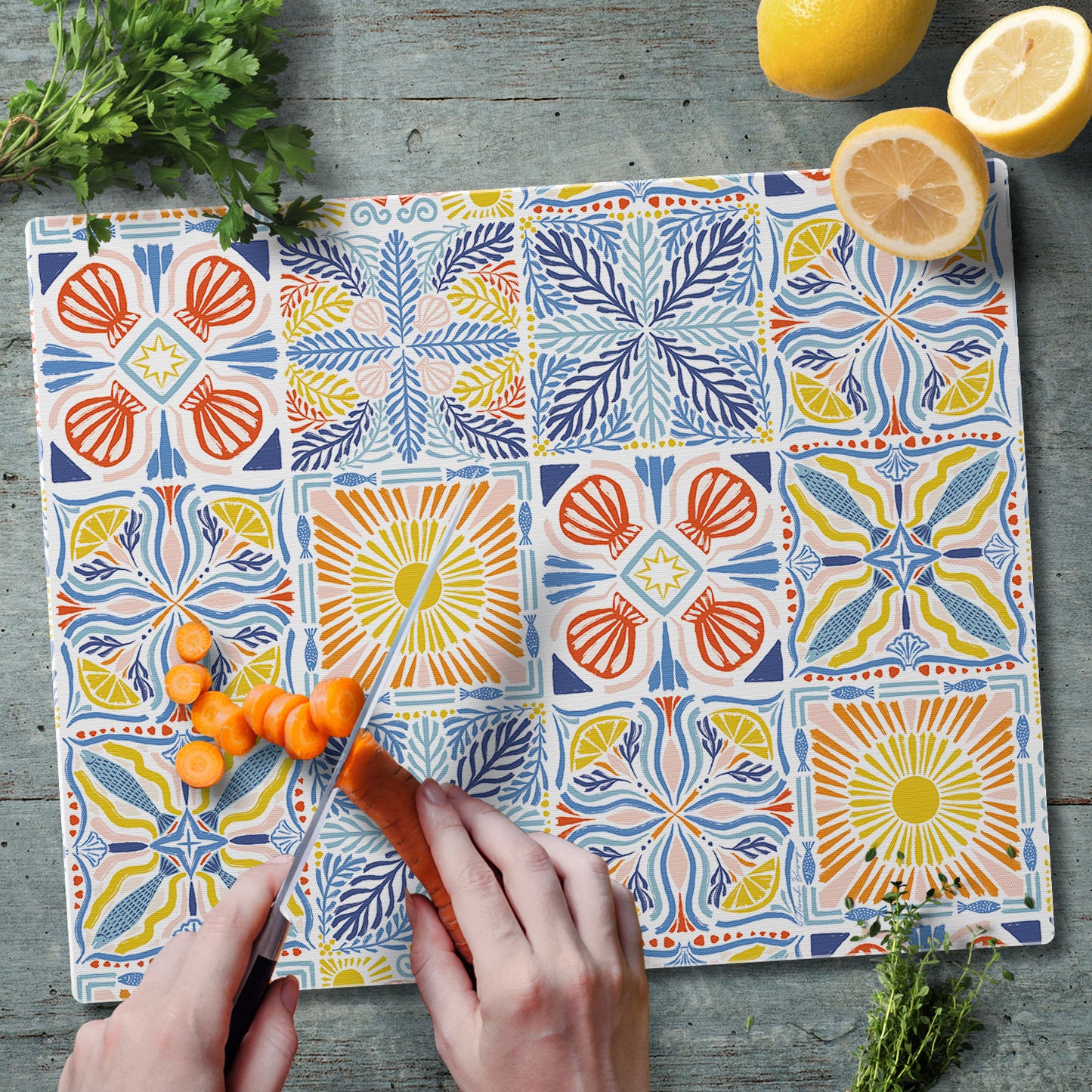 CounterArt Suncoast Tile 3mm Tempered Glass Cutting Board 15" x 12"