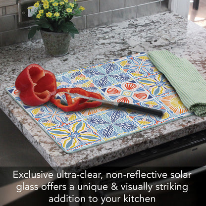 CounterArt Suncoast Tile 3mm Tempered Glass Cutting Board 15" x 12"
