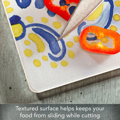 CounterArt Portugal Tile 3mm Tempered Glass Cutting Board 15" x 12"