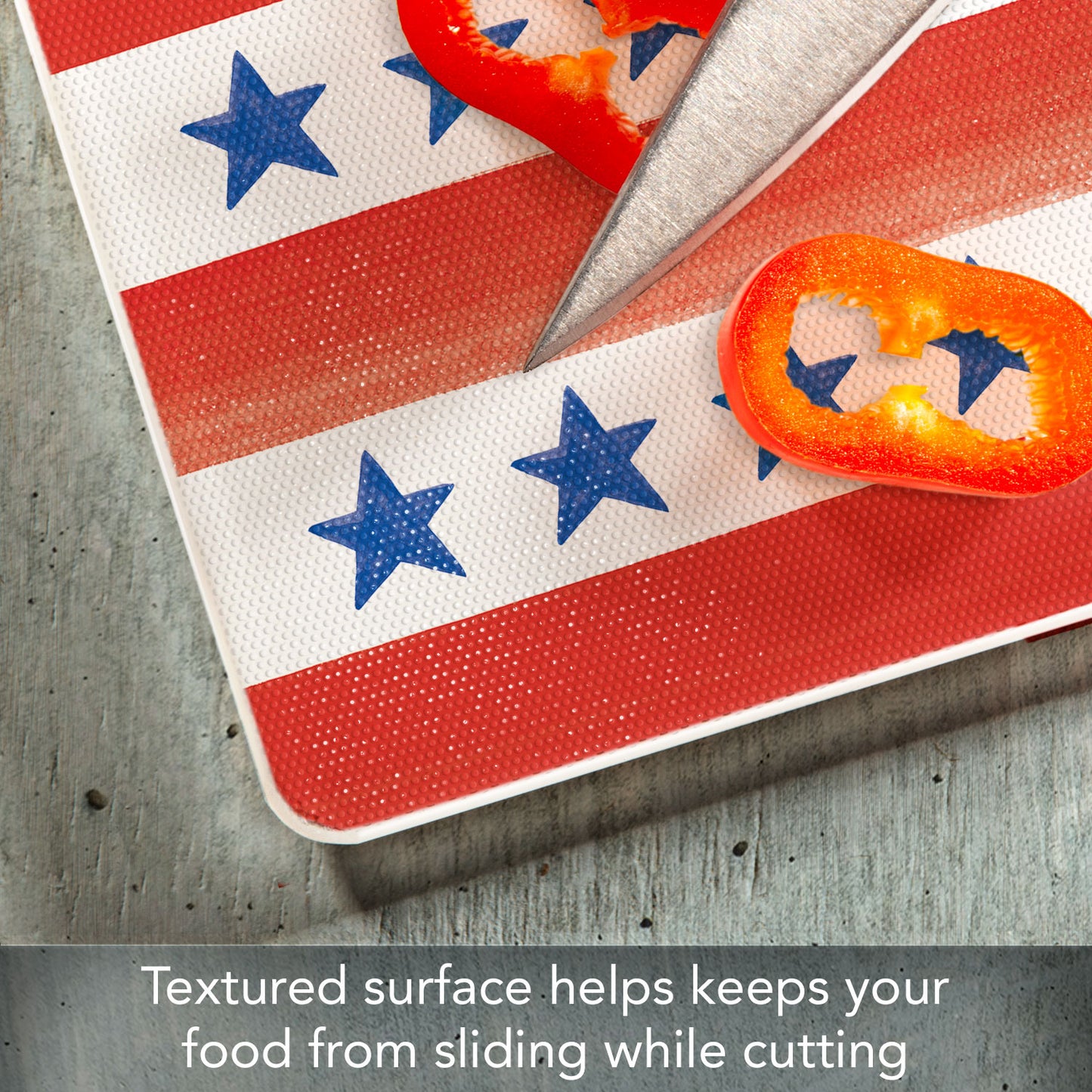 CounterArt Star Stripe 3mm Tempered Glass Cutting Board 15" x 12"