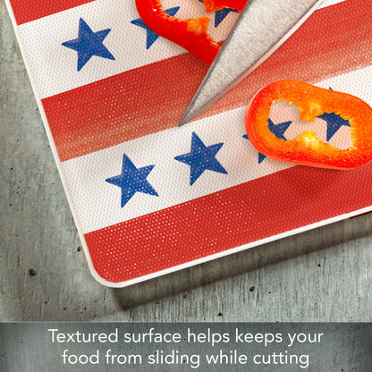 CounterArt Star Stripe 3mm Tempered Glass Cutting Board 15" x 12"