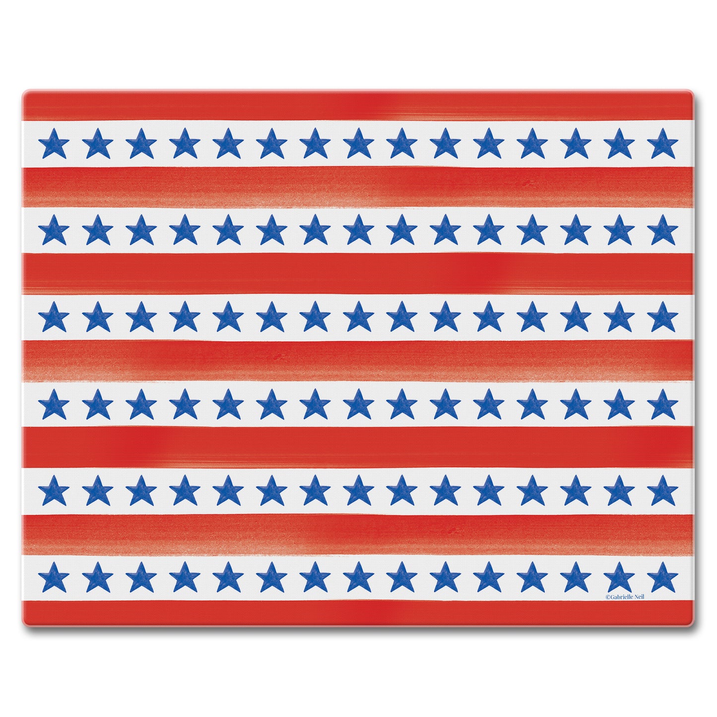 CounterArt Star Stripe 3mm Tempered Glass Cutting Board 15" x 12"