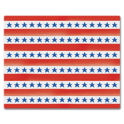 CounterArt Star Stripe 3mm Tempered Glass Cutting Board 15" x 12"