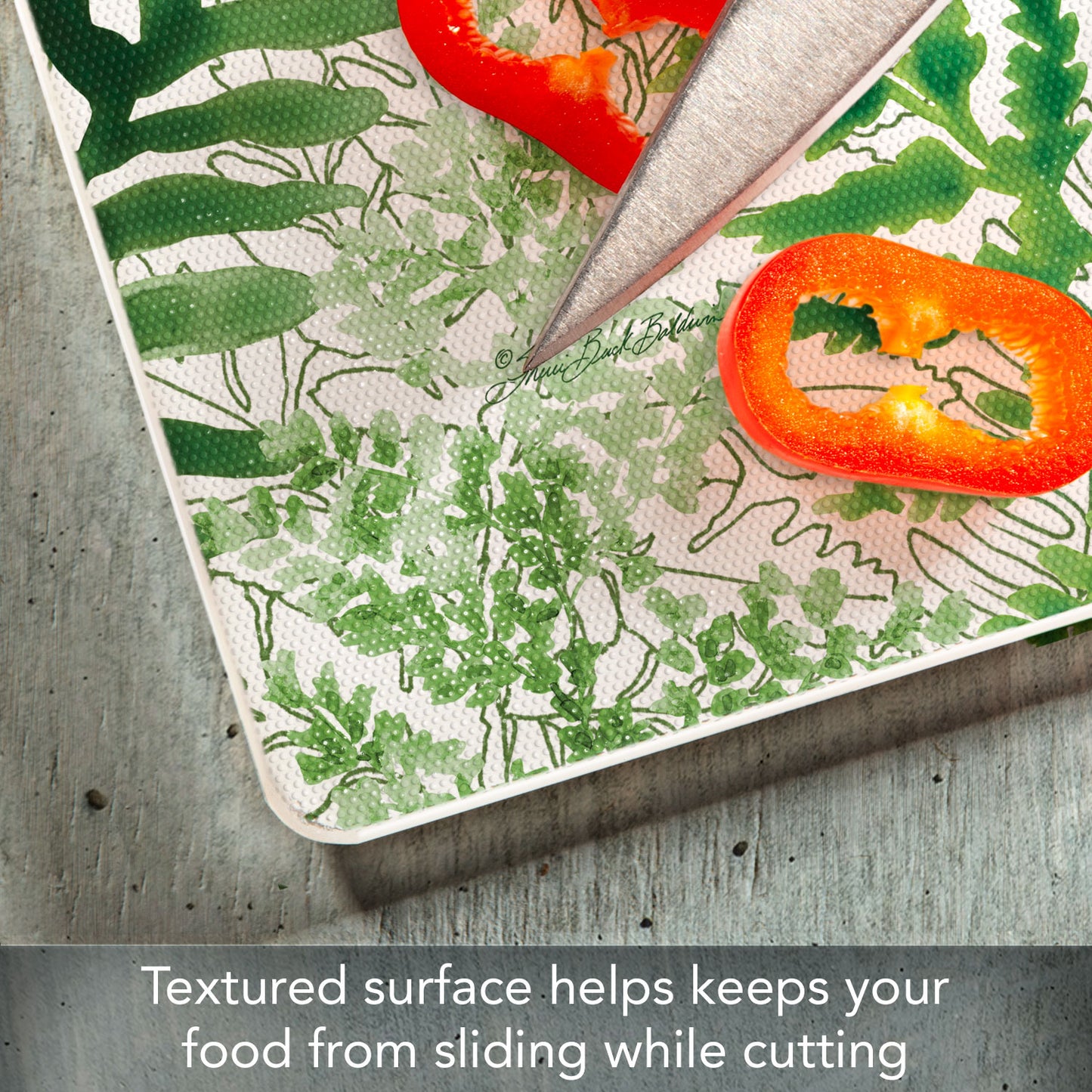 CounterArt Fernery 3mm Tempered Glass Cutting Board 15" x 12"