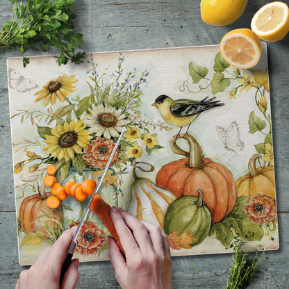 Autumn in the Air 3mm Tempered Glass Cutting Board 15" x 12"