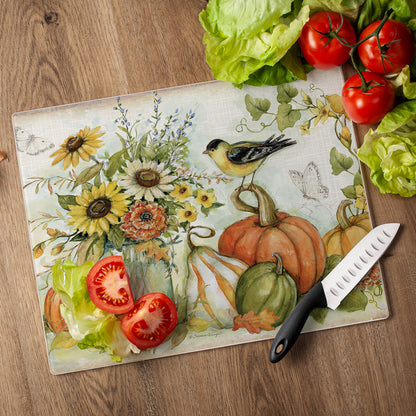Autumn in the Air 3mm Tempered Glass Cutting Board 15" x 12"