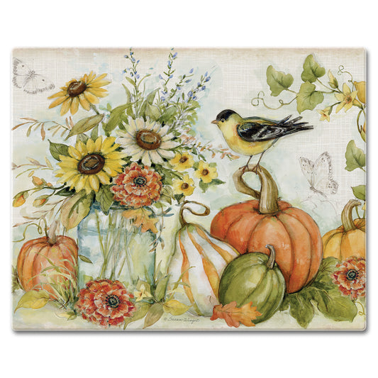 Autumn in the Air 3mm Tempered Glass Cutting Board 15" x 12"