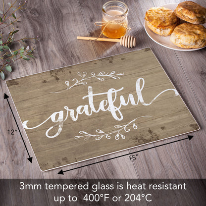 Grateful 3mm Tempered Glass Cutting Board 15" x 12"
